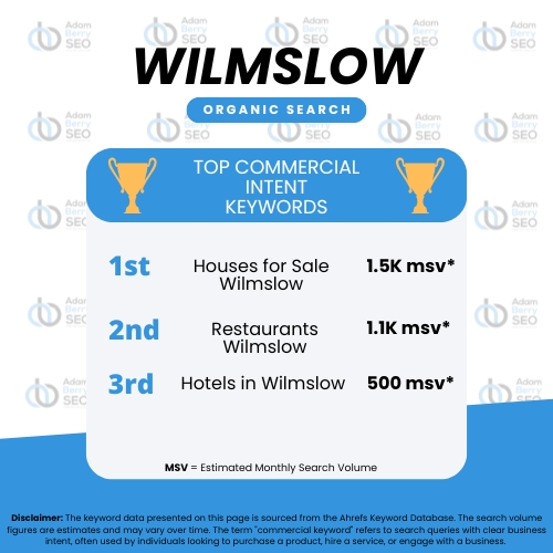 wilmslow seo search data top keywords